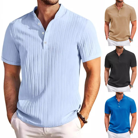 🏆50% de descuento🔥 Camisa Henley de hombre, estilo retro y relajado, confeccionada en una mezcla de algodón y lino. ✅️Pago contra entrega.