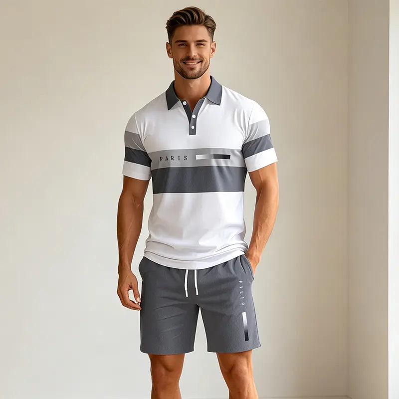 ✨Colección Verano 2026✨ Conjunto de polo y pantalón corto para hombre 🏝️ ¡Impresión digital 3D moderna!✅️Pago contra entrega