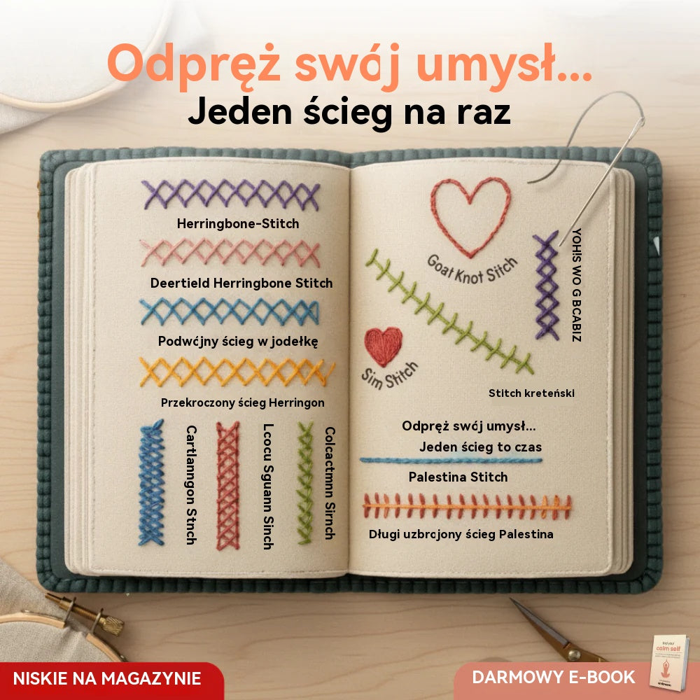 🌸【Oferta ograniczona czasowo】🌸 Uzdrawiająca książka dla miłośników haftu lnianego. Wyhaftuj swój świat w tej płóciennej książce.
