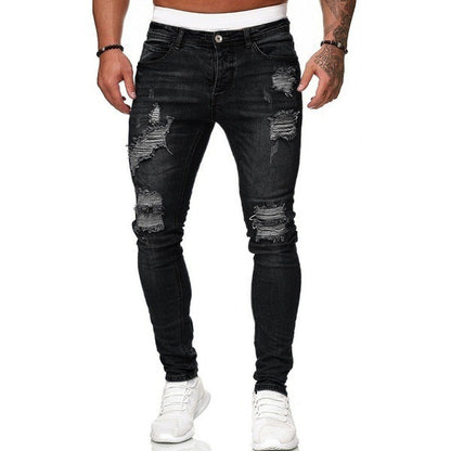 👖50% de descuento🏆Pantalones vaqueros ajustados rotos para hombre ✅️Pago contra entrega