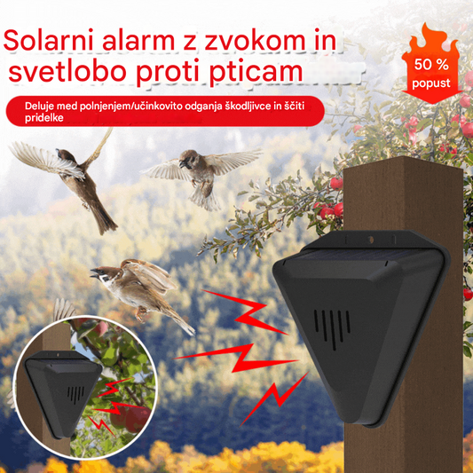 📣💥【Plačilo ob dostavi】【Kupite 1, dobite 1 gratis】💥Naprava za odganjanje ptic na sončno energijo z zvokom in svetlobo za sadovnjake, ribnike in riževa polja