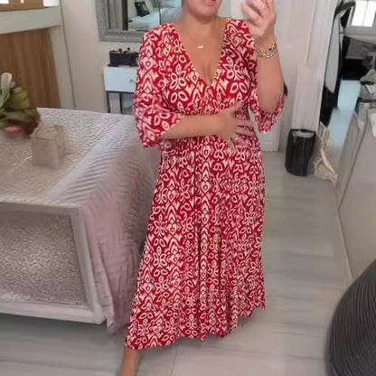 ✨💃【S-5XL】Sukienka w stylu boho z dekoltem w serek, modna na lato