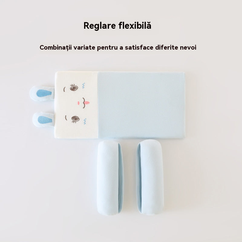 👶【0--1 rok】Oddychająca poduszka dla niemowląt zapobiegająca przechylaniu się i kształtująca główkę, piankowa poduszka z pamięcią kształtu na cztery pory roku