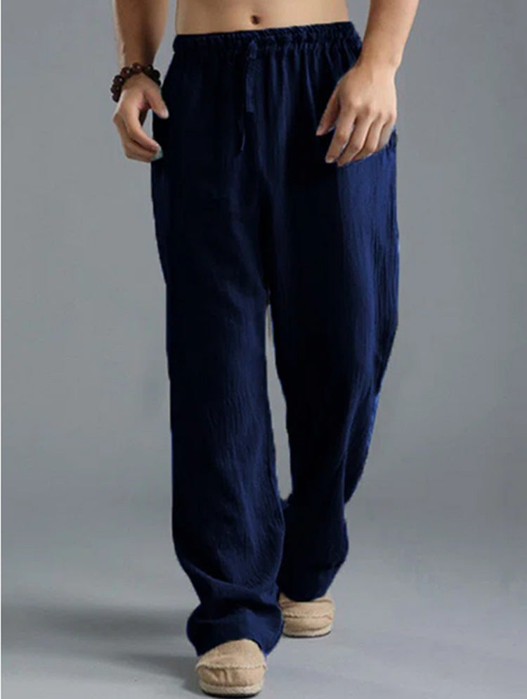 🌿 50% de descuento🔥 Pantalones casuales de lino para hombre en tallas grandes, holgados y transpirables ✅️Pago contra entrega