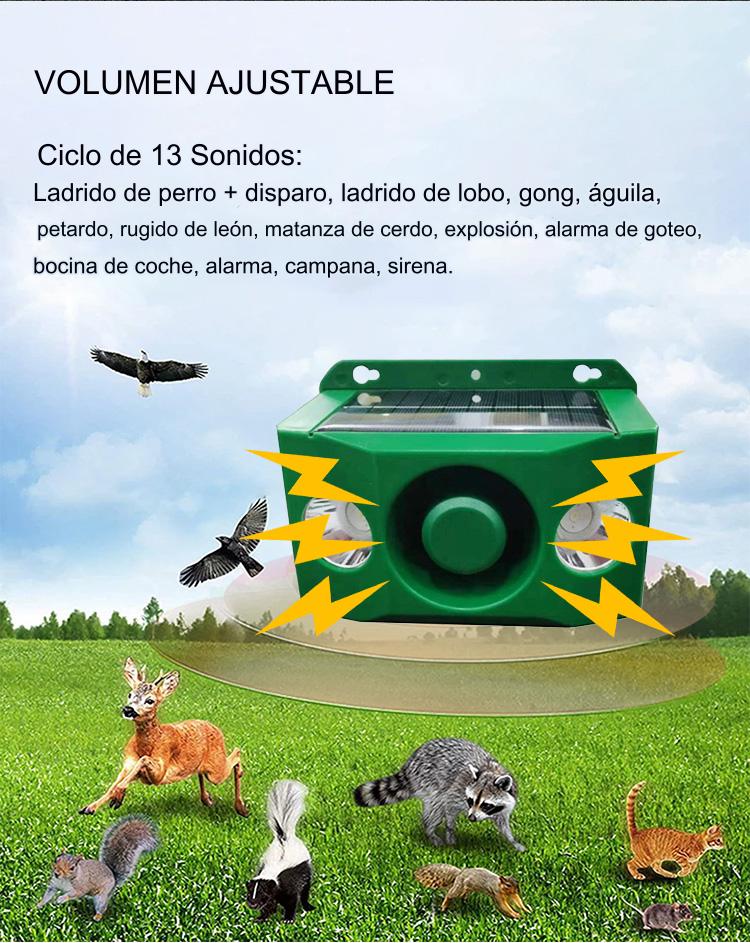 🔥【-50% por tiempo limitado】🐅Repelente ultrasónico de animales salvajes alimentado por energía solar