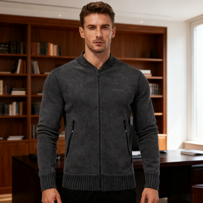 🔥【Forró akció】👔【M-4XL】Őszi és téli új férfi kabát magas gallérral és cipzárral, kiváló minőségű anyagból és temperamentumos, magas szabású szabással