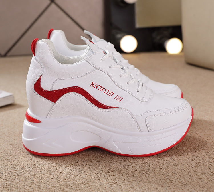 49 % -- Usnjeni športni čevlji za prosti čas z debelim podplatom, ki povečajo višino in so oprijeti