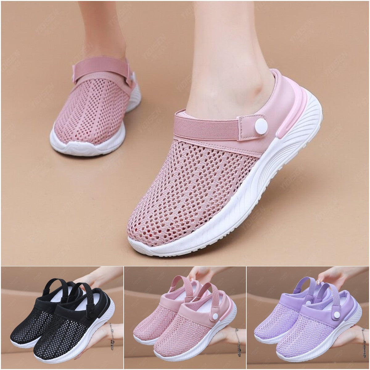 🔥【Nowości letnie】🔥【36-40】✨🎉2025 Letnie modne swobodne oddychające siateczkowe plażowe sandały damskie