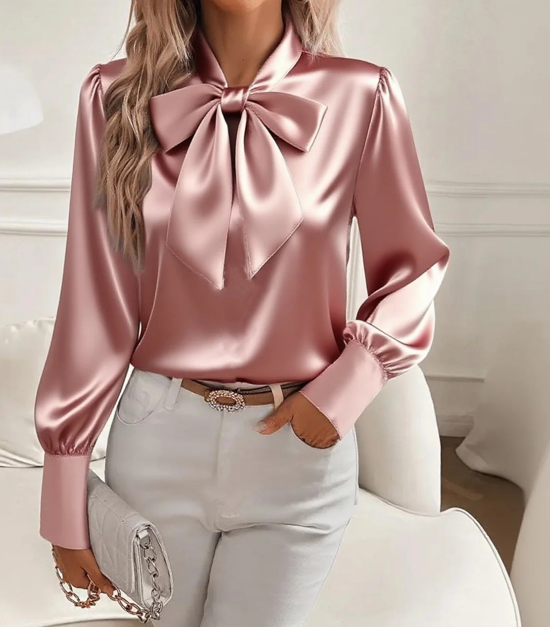 🔥🎉【50% отстъпка✨】✨🌷Нова модна и елегантна дамска копринена риза, ограничена по време оферта🔥