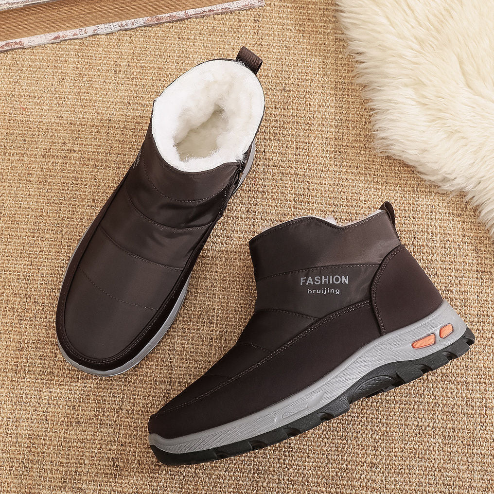 🔥【39-45】👟Męskie buty zimowe z czystej bawełny oraz aksamitu i grubego futra-3793608