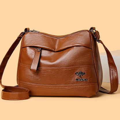 ✨️ 👜 Nowa kolekcja – miękka skórzana torba w stylu vintage, pojemna, wielowarstwowa, na ramię, modna i uniwersalna.-3830263