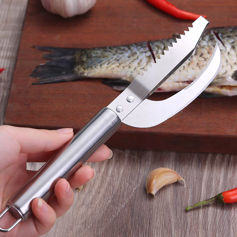 🍲🐟【Kup jeden, drugi gratis】🐟Wielofunkcyjny nóż ze stali nierdzewnej do skutecznego skrobania łusek ryb