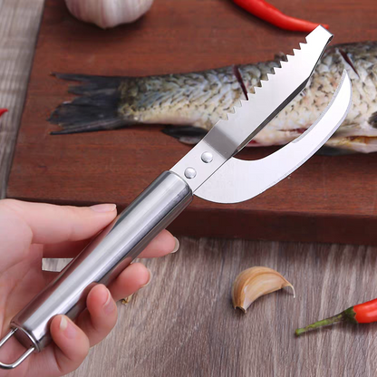 🍲🐟【Ponudba za 2 kosa】Večnamenski nož iz nerjavečega jekla za učinkovito strganje ribjih lusk