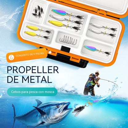 🐟【Compra 3 y llévate 3 gratis】【6PCS】Lanzamiento de señuelos con cucharillas giratorias en forma de hélice y cebos para mosca.✅️Pago contra entrega
