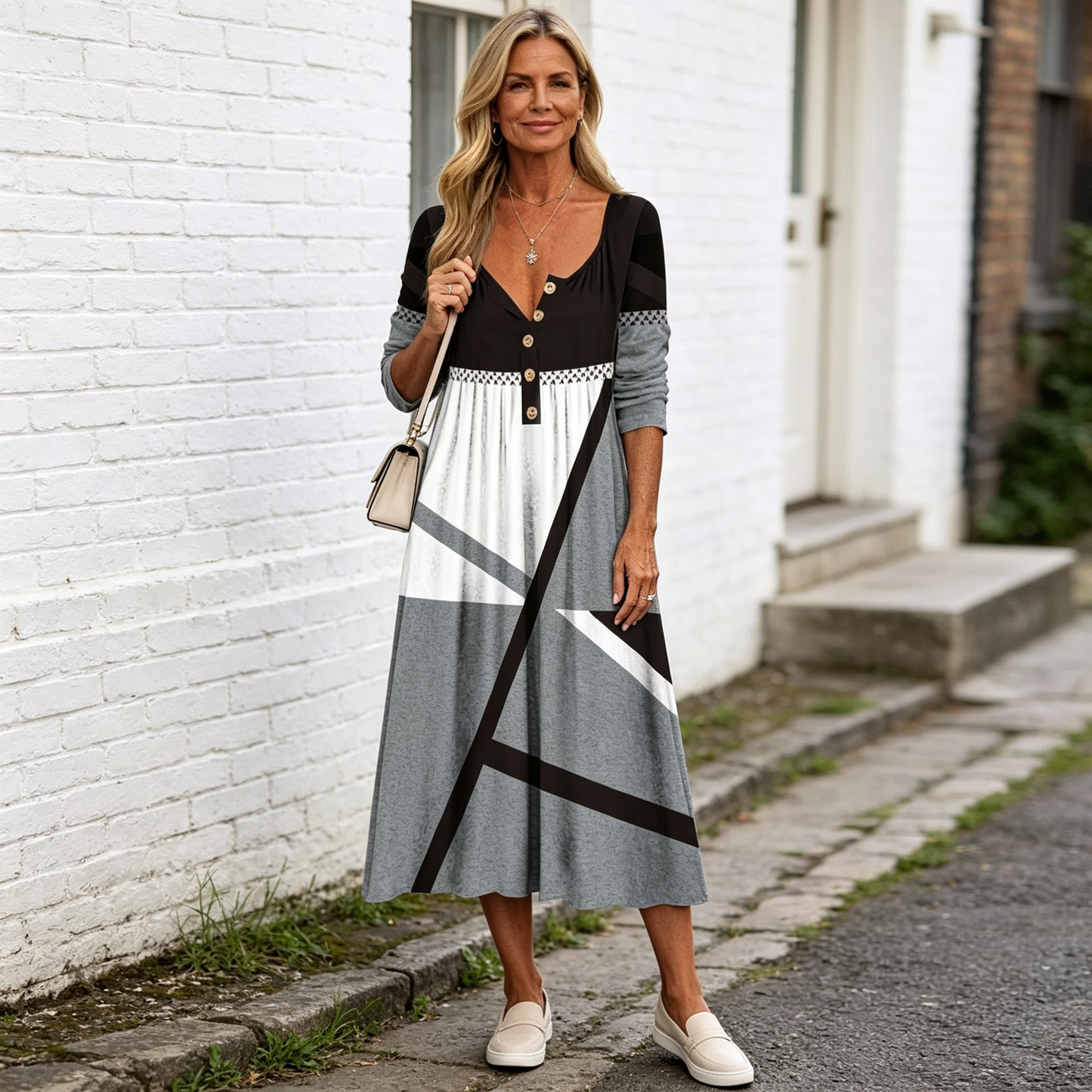 🎀【Posebna ponuda】【S-5XL】👗Elegantna midi haljina - kombinira stil i udobnost, prikladna za sve prigode
