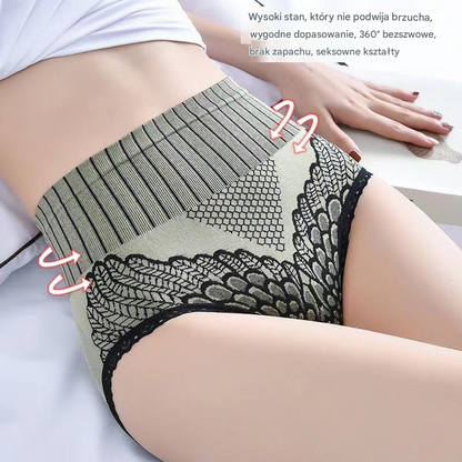 💥【50% zniżki】💥【7-częściowy zestaw】Damskie majtki modelujące brzuch, koronkowe, z wysokim stanem i dużym rozmiarem