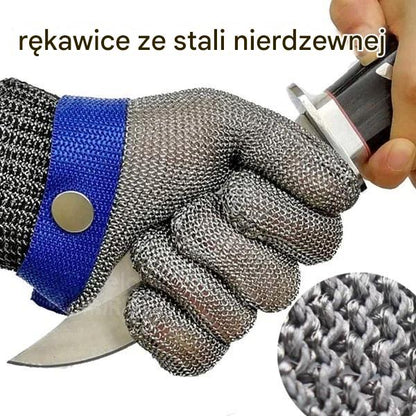 Rękawice metalowe z siatki ze stali nierdzewnej przeznaczone do kontaktu z żywnością