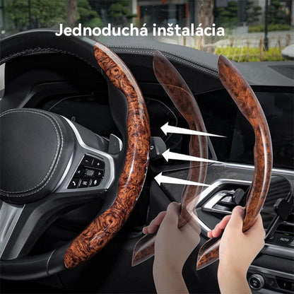 🚗【1 sada 3 kusů 】👍👍Dřevěný protiskluzový kryt na volant auta