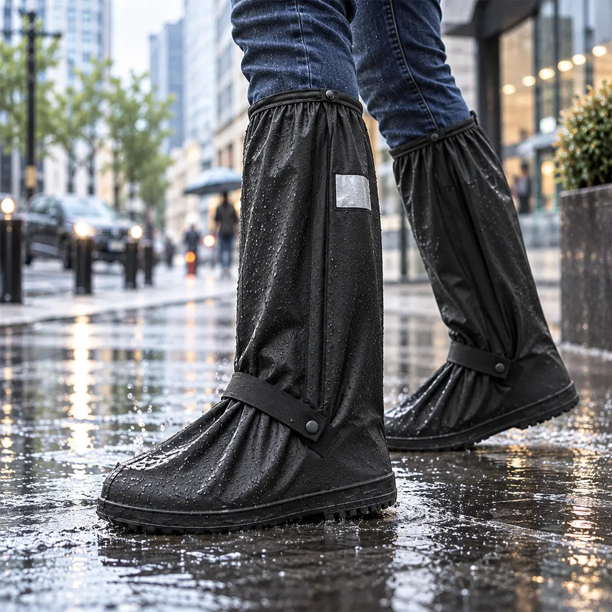 【1 para】Chroń swoje sneakersy przed deszczem! Wytrzymałe, wodoodporne ochraniacze na buty: antypoślizgowe i składane – łatwe do schowania w torbie 🌧️