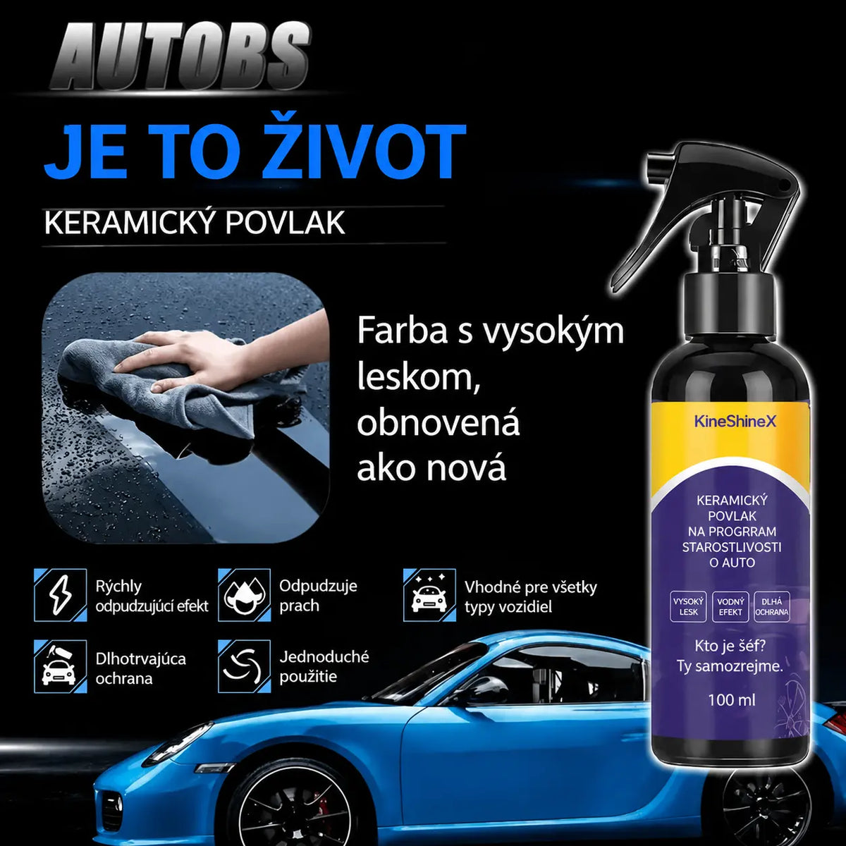 ⏰50% ZĽAVA na 3 fľaše - 🏆Pokročilý rýchlo pôsobiaci sprej na lakovanie automobilov