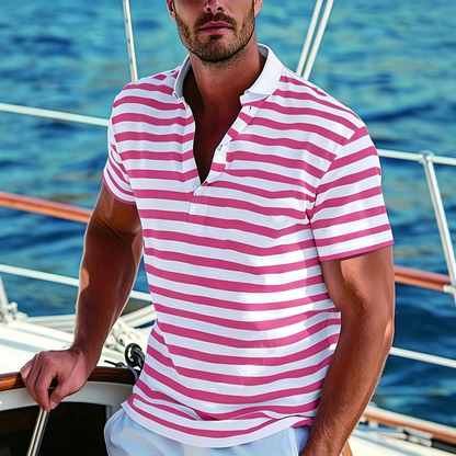 👕🔥【50% taniej】[S-7XL] Męska letnia koszulka polo w paski (styl sportowy)