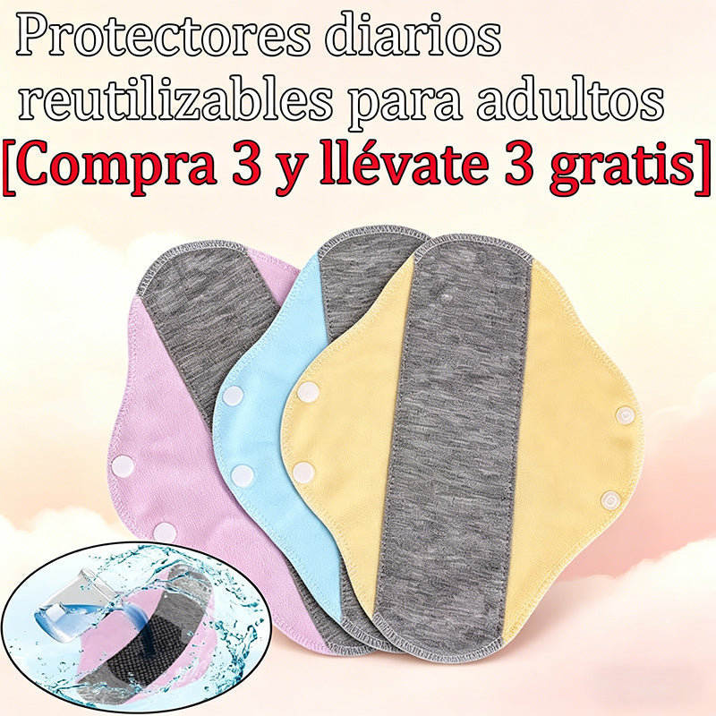🔥🌈【Compra 3 y llévate 3 gratis】Almohadilla de algodón de grafeno antibacteriana lavable que evita fugas laterales