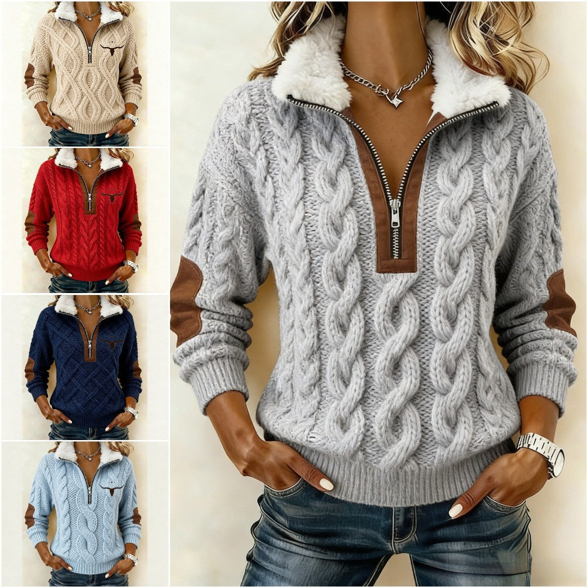 🔥Изненада за ограничено време: 50% отстъпка! 🔥✨Стилен плетен дамски плюшен суитшърт