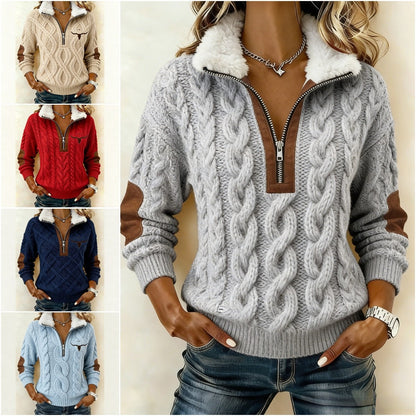 🔥Изненада за ограничено време: 50% отстъпка! 🔥✨Стилен плетен дамски плюшен суитшърт