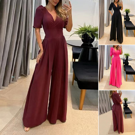 🔥✨【S-2XL】2025 nowa gorąca sprzedaż, modny damski swobodny kombinezon z wysokim stanem i szerokimi nogawkami