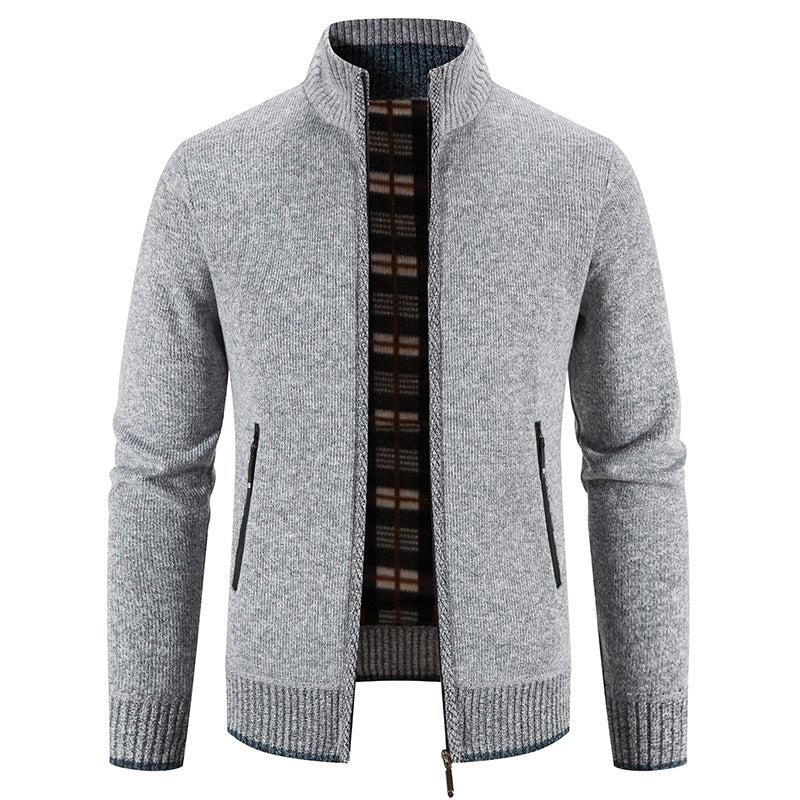 【M-3XL】Męski, swobodny, polarowy sweter rozpinany-3763443