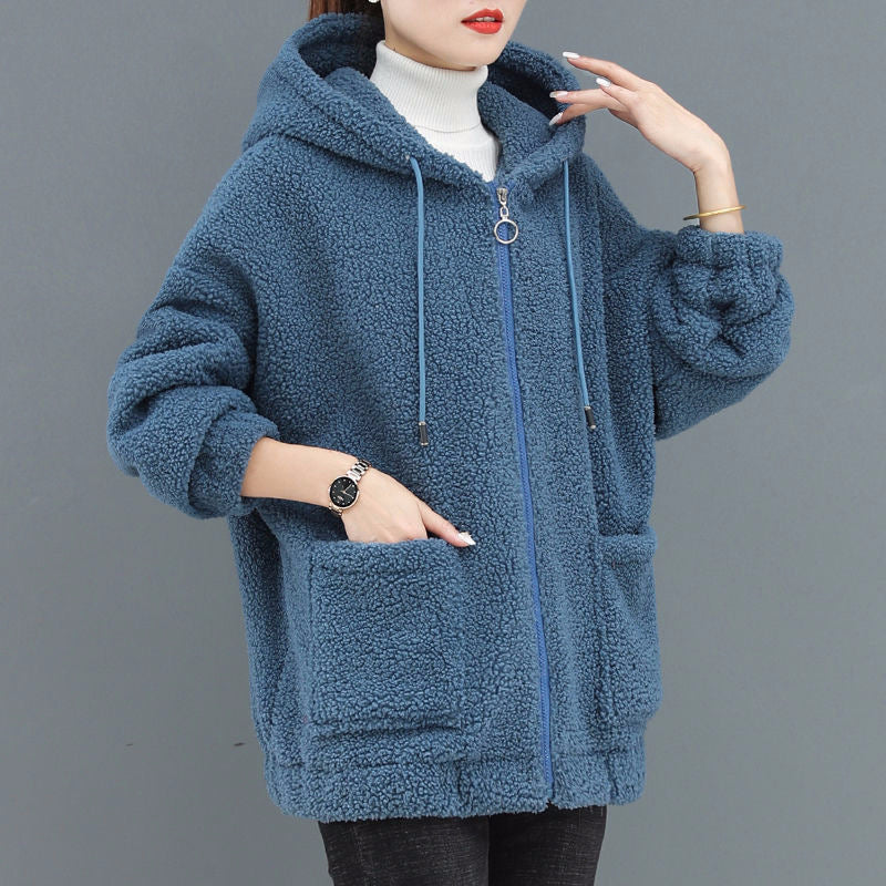 🔥✨【M-4XL】2025 Zimowa nowa moda damska pluszowa wełniana polarowa kurtka z kapturem