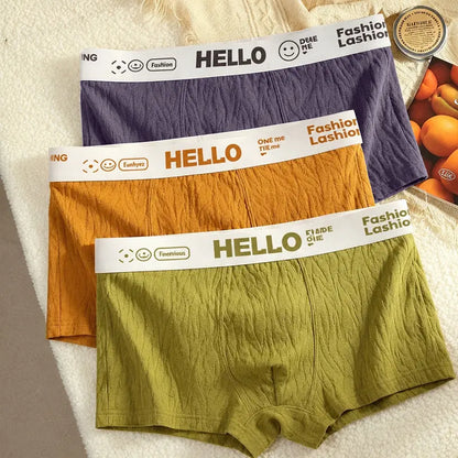 🎁✨【Paquete de 4】Calzoncillos bóxer de cintura media, transpirables, antibacterianos, suaves y elásticos, con textura jacquard y de alta gama para hombre. ✅️Pago contra entrega