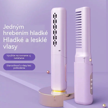 💇‍♀️ Bezdrôtová kefa na vyrovnávanie vlasov: 3 nastavenia teploty, rýchle nahriatie za 30 sekúnd a funkcia automatického vypnutia