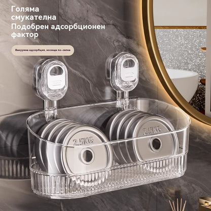 🍽️🧺【50% отстъпка】🔥🔥Стенна стойка с вендуза без пробиване за кухня и баня