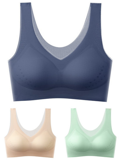 🏆【Promocija—set od 3 dijela 50% popusta】【40-120 kg】🎀2026 Bešavni grudnjak od ledene svile, podizanje i oblikovanje, protiv opuštanja i skupljanja
