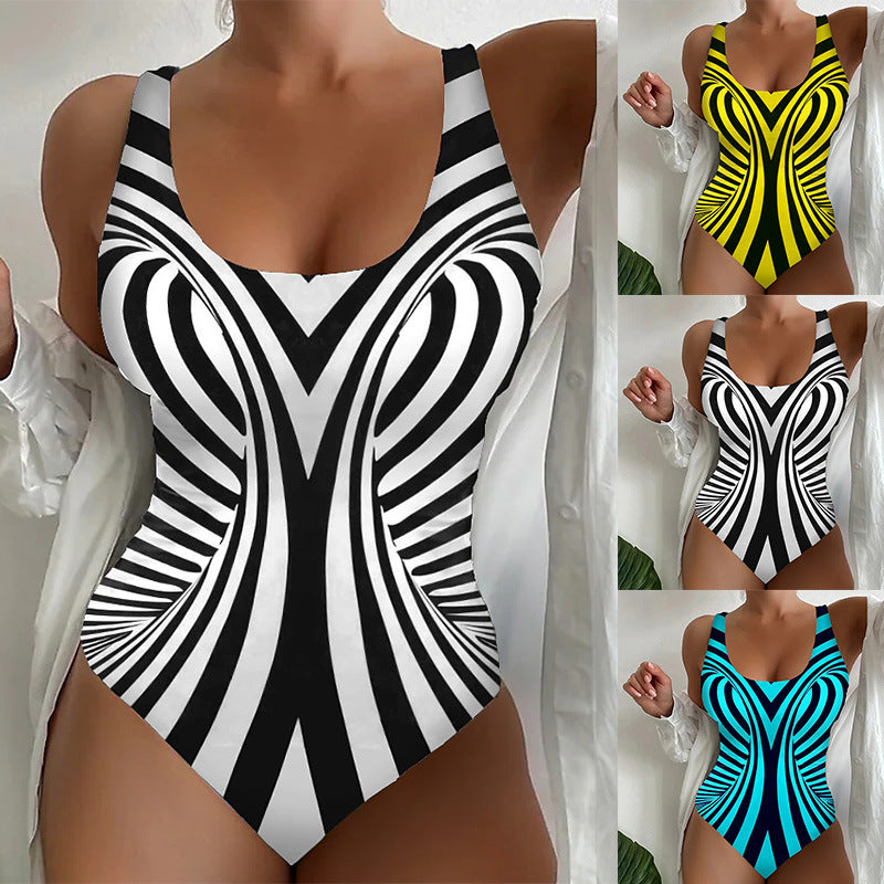 🩱S~5XL🏖️ Módne a Sexi Pruhované Jednodielne Plavky | Štýlový Letný Hit 2025 🌊💃