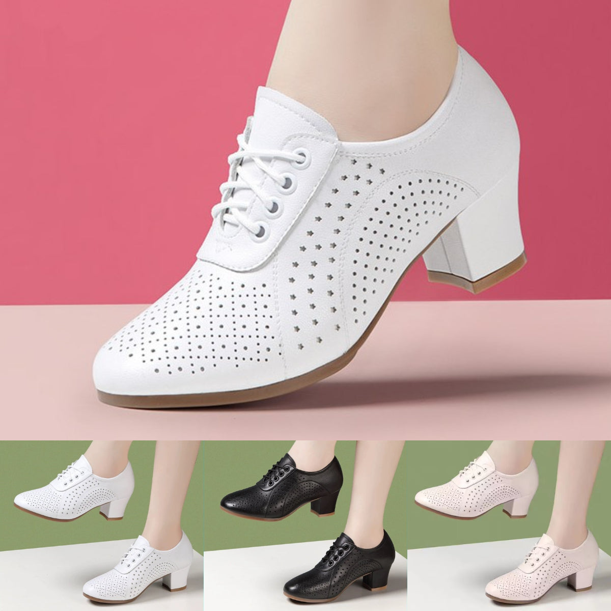 【35~40】2025 Jesień Nowe Damskie Skórzane Buty Taneczne Buty-3929953