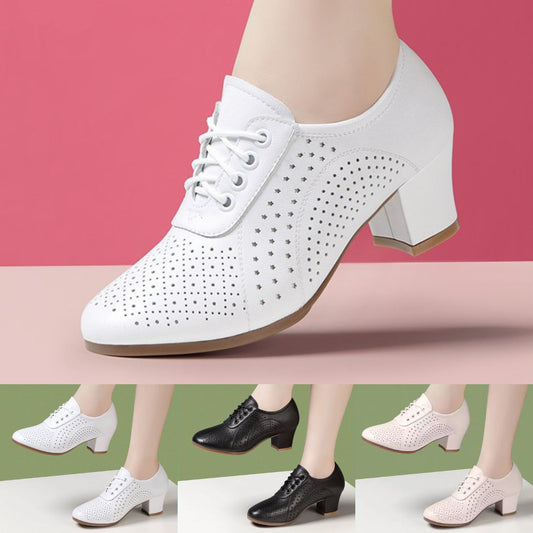 【35~40】2025 Jesień Nowe Damskie Skórzane Buty Taneczne Buty-3929953