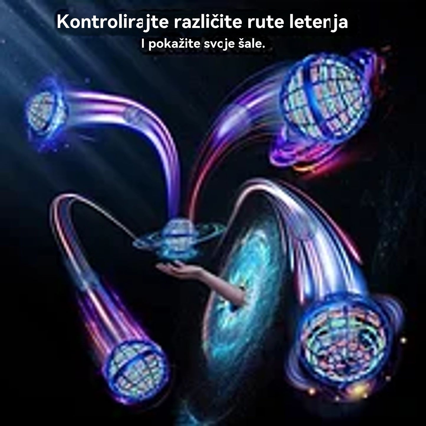 🛸🌀【Kupite jedan, drugi dobijete gratis】🌀🔥 Najprodavanija pametna senzorska rotirajuća magična leteća lopta, sjajna magija na dohvat ruke, cool i šarena, može letjeti