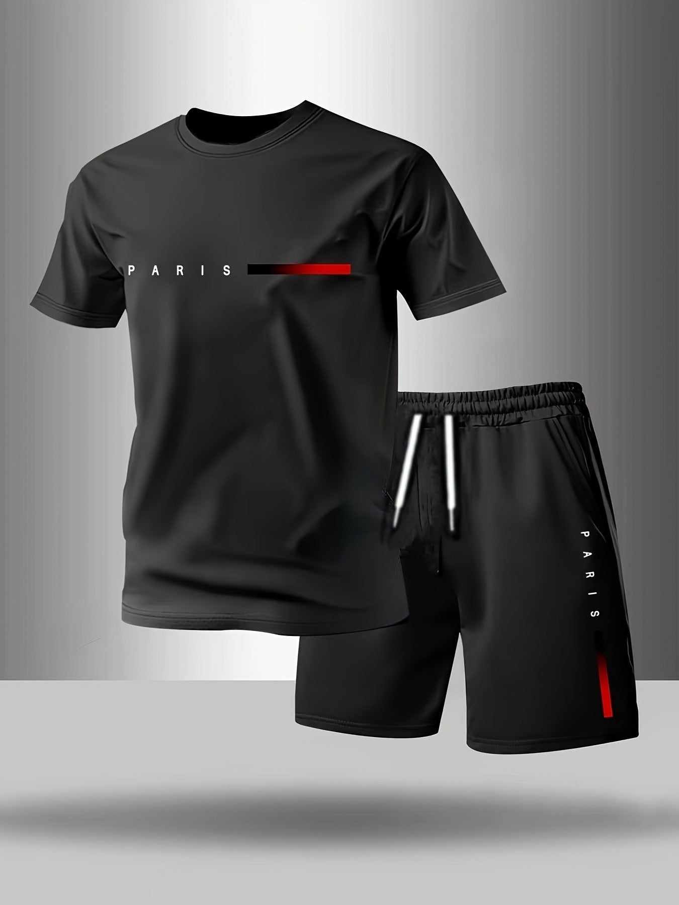 🎉😎【50% zniżki✨】Dwuczęściowy letni zestaw sportowy dla mężczyzn – wygodna koszulka z krótkim rękawem i spodenki, odpowiednie do noszenia na co dzień i na wakacje.