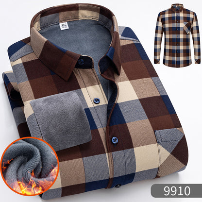 🔥👔【L-5XL】 Ciepła koszula biznesowa z długim rękawem na jesień i zimę3895561