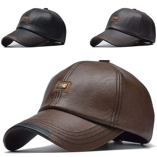 🔥 Wysokiej jakości skórzana czapka baseballowa-3800077