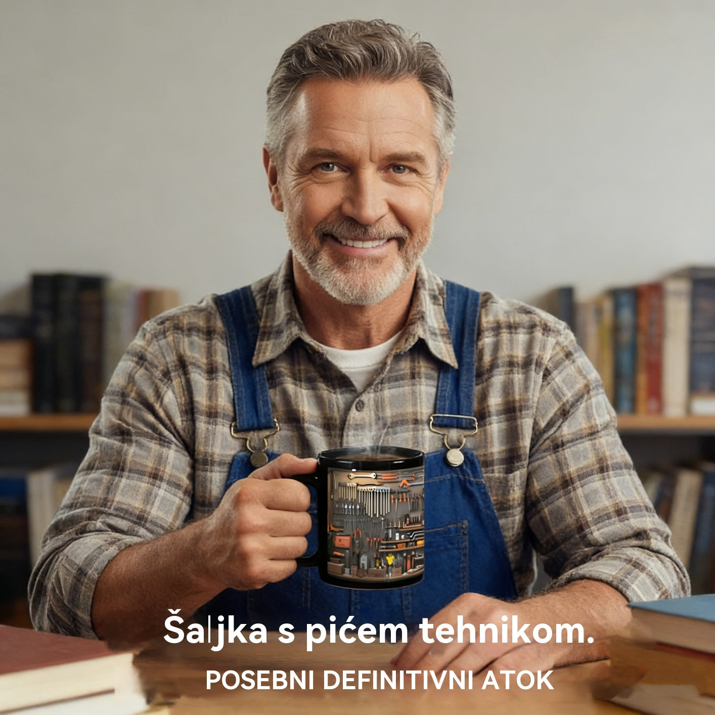 🔥☕【Zadnji dan! 50% popusta】💥Nova keramička šalica s dizajnom alatnog stroja