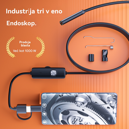 🔍💥【Plačilo ob dostavi】💥🔎 (Type-C, USB, Micro USB) 【3,5 m】Vodoodporni endoskop 3 v 1