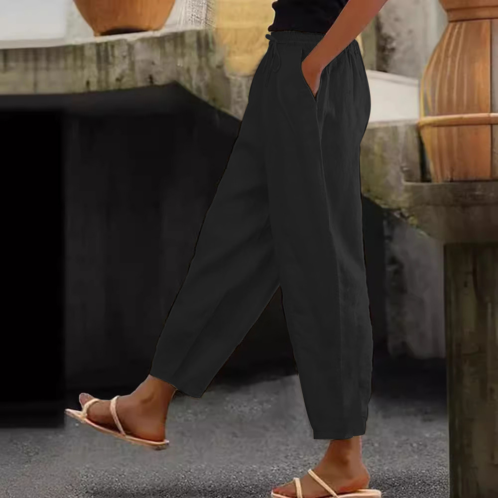 💕48% de descuento💕【40-120 kg】Pantalones casuales para mujer de algodón y lino ✅️Pago contra entrega