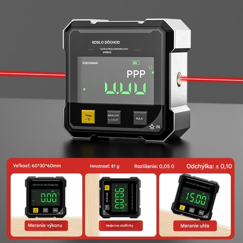 【📢📢Najnižšia cena po obmedzenú dobu!!! 💥】Štvorstranný magnetický, obojstranný elektronický laserový vodováha