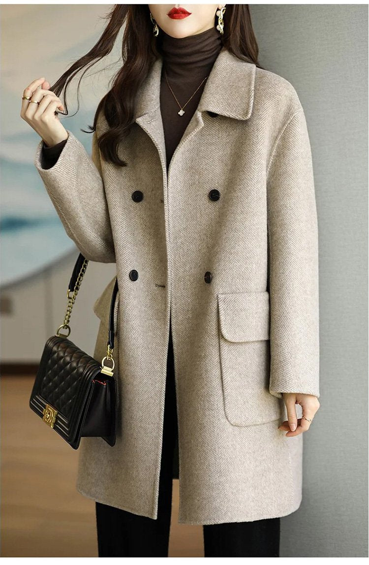 🎁Nowość🔥🔥2025 Nowa kurtka kaszmirowa wysokiej jakości z podwójną warstwą na jesień i zimę