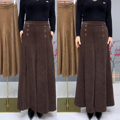 ✨🤩【XL-4XL】Zesílené teplé vlněné kalhoty s širokými nohavicemi😚 Široké a elastické kalhoty s širokými nohavicemi