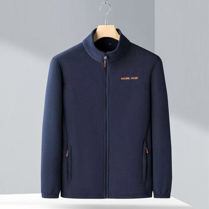 🧥🍂 Férfi őszi-téli polár kabát, fiatal és középkorú férfiaknak való magas gallérú polár kabát