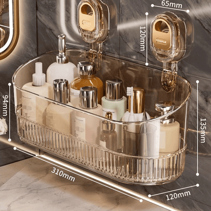 🍽️🧺【50% отстъпка】🔥🔥Стенна стойка с вендуза без пробиване за кухня и баня